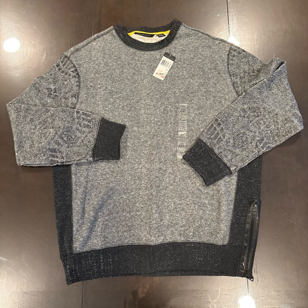 NWT Men Sean John Sweatshirt Gray XXL Pullover Streetwear Heather Grey Dark Ice